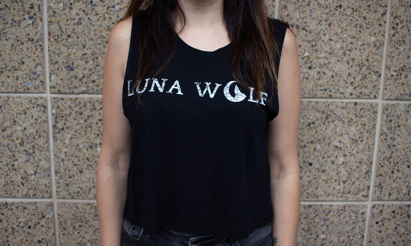 Womens Logo Crop Tank - Black